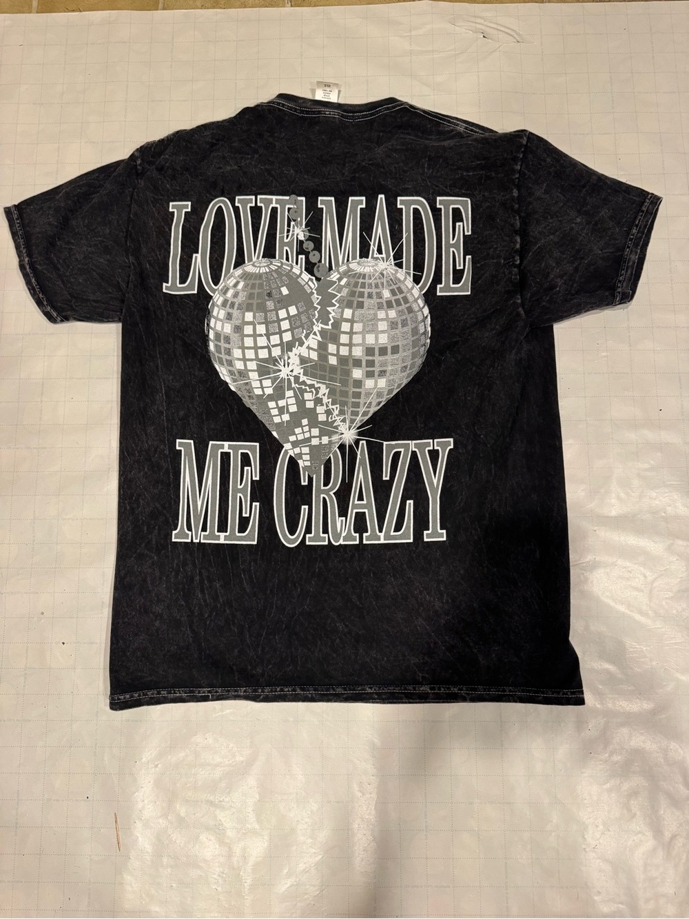 Altar'd State Black Tee with Silver Heart Graphic - Kids